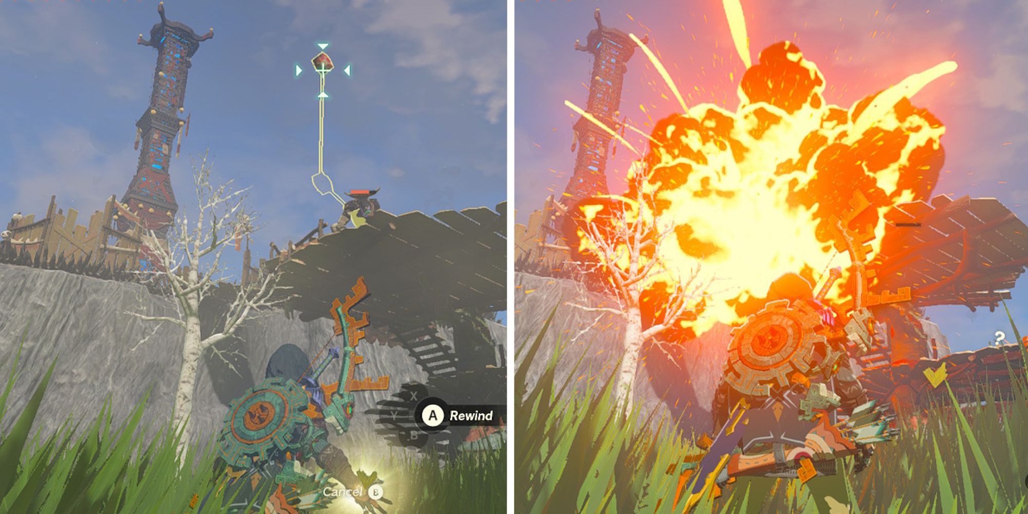 Link throwing bomb barrel back at an enemy