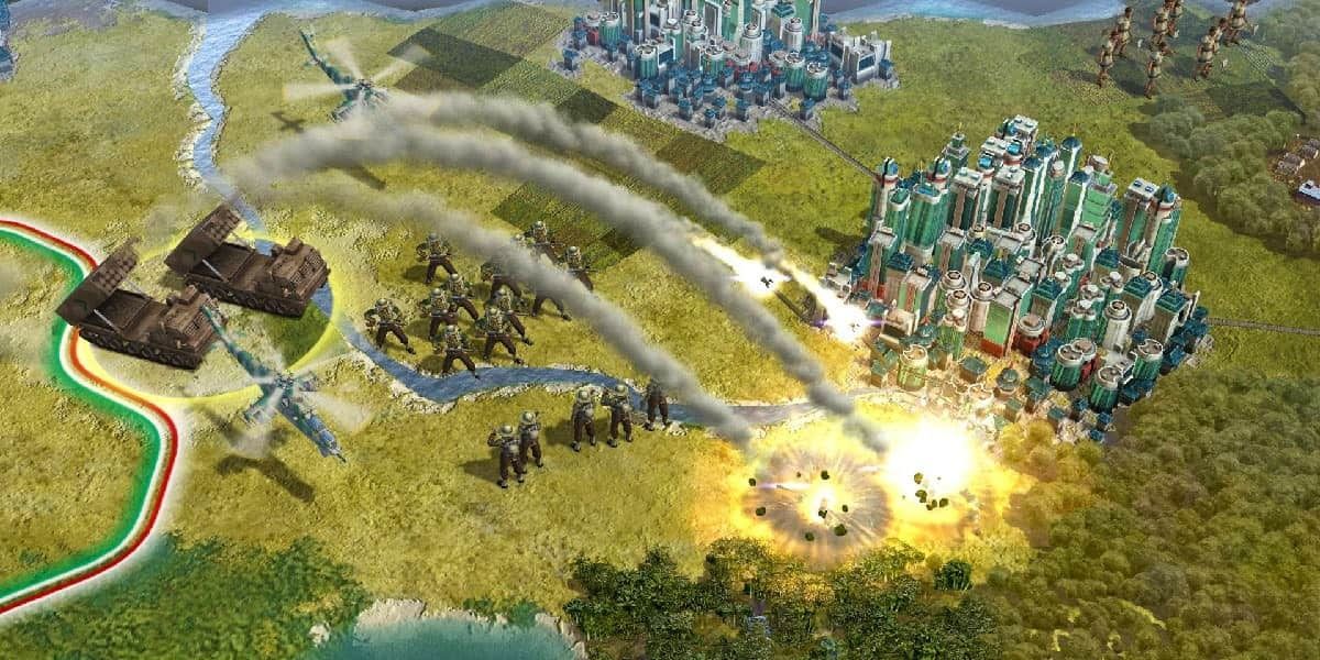 Bombing a city in Civilization 5 Cropped
