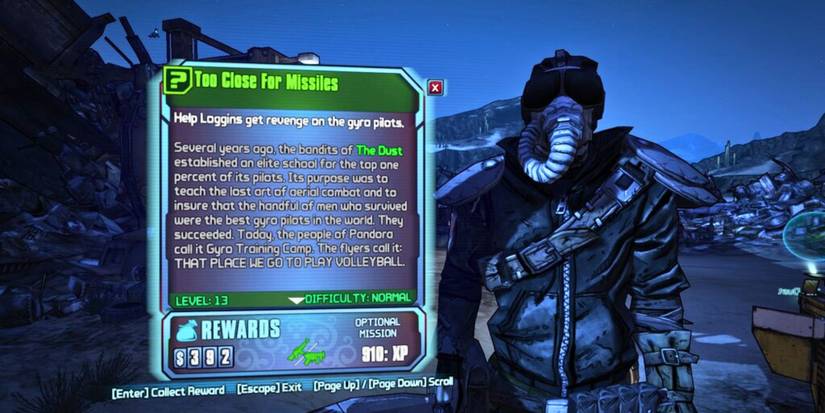 Borderlands Top Gun Reference Quest and NPC