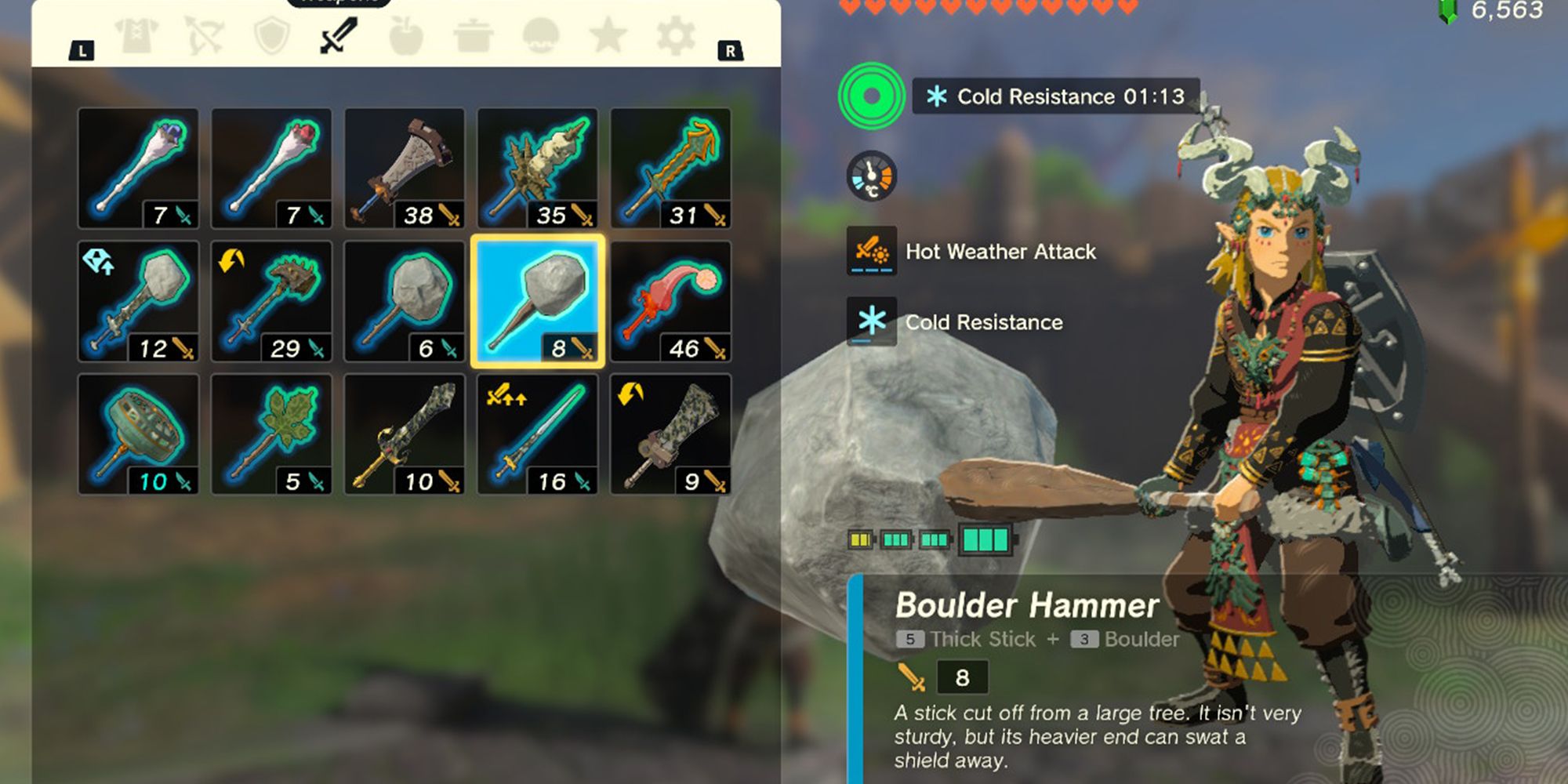 Link wielding Boulder Hammer