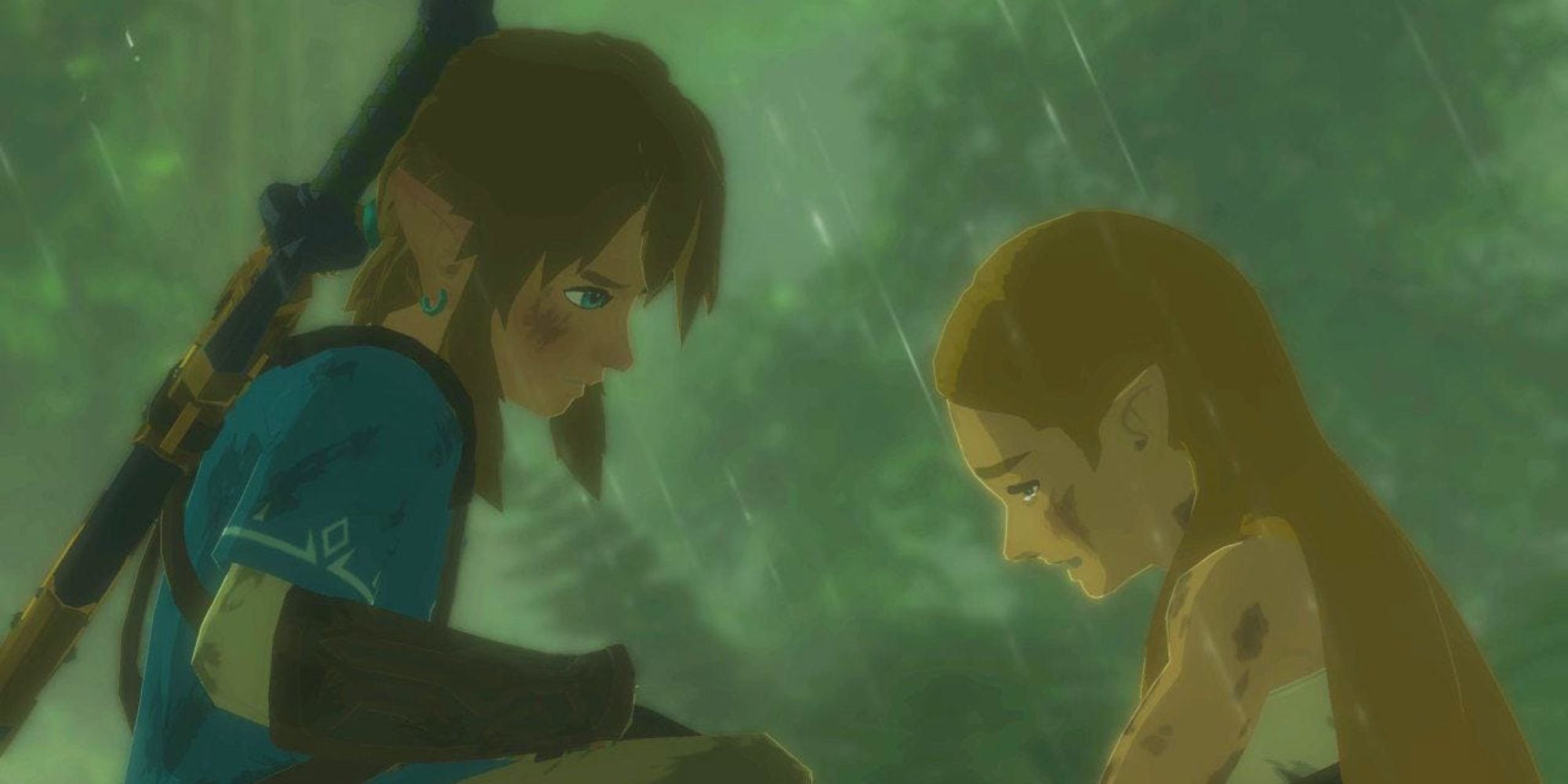 Zelda crying in front of Link