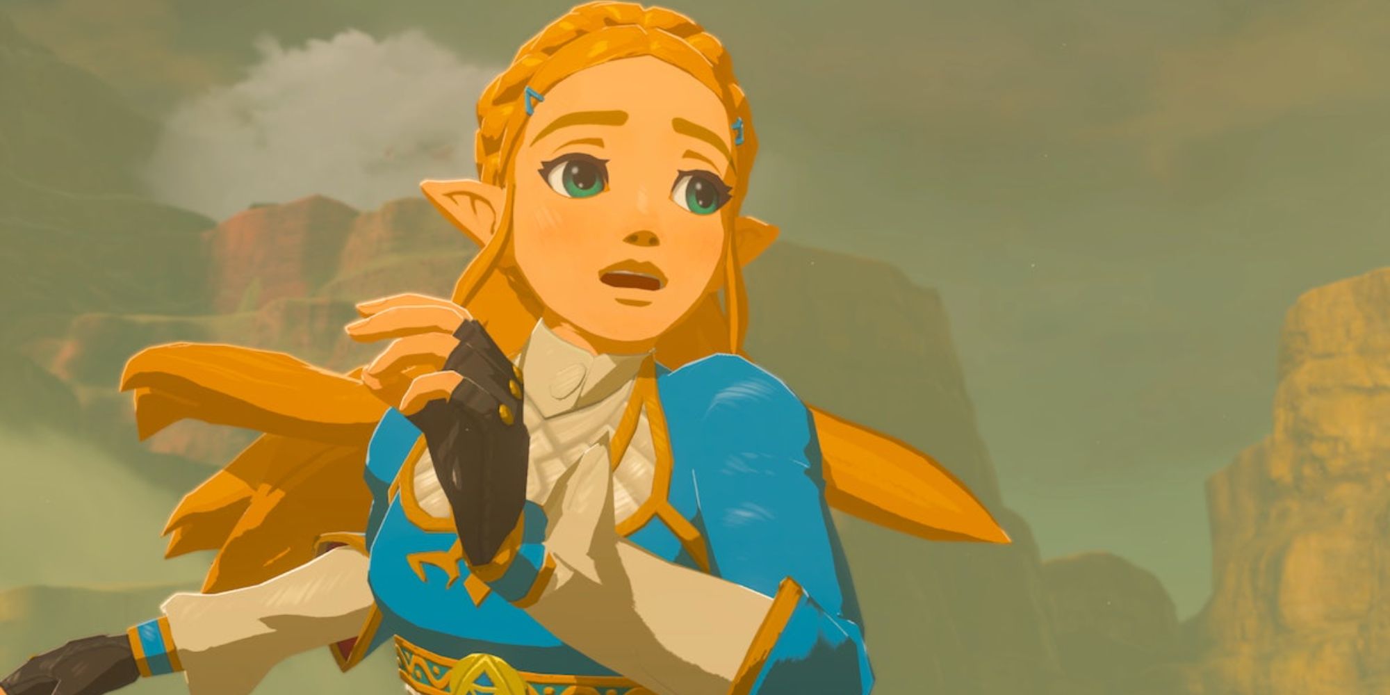 Zelda running in Breath of the Wild