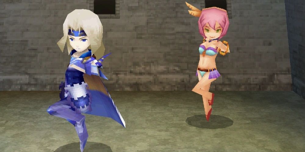 Cecil dancing alongside a Dancing Girl in Final Fantasy 4