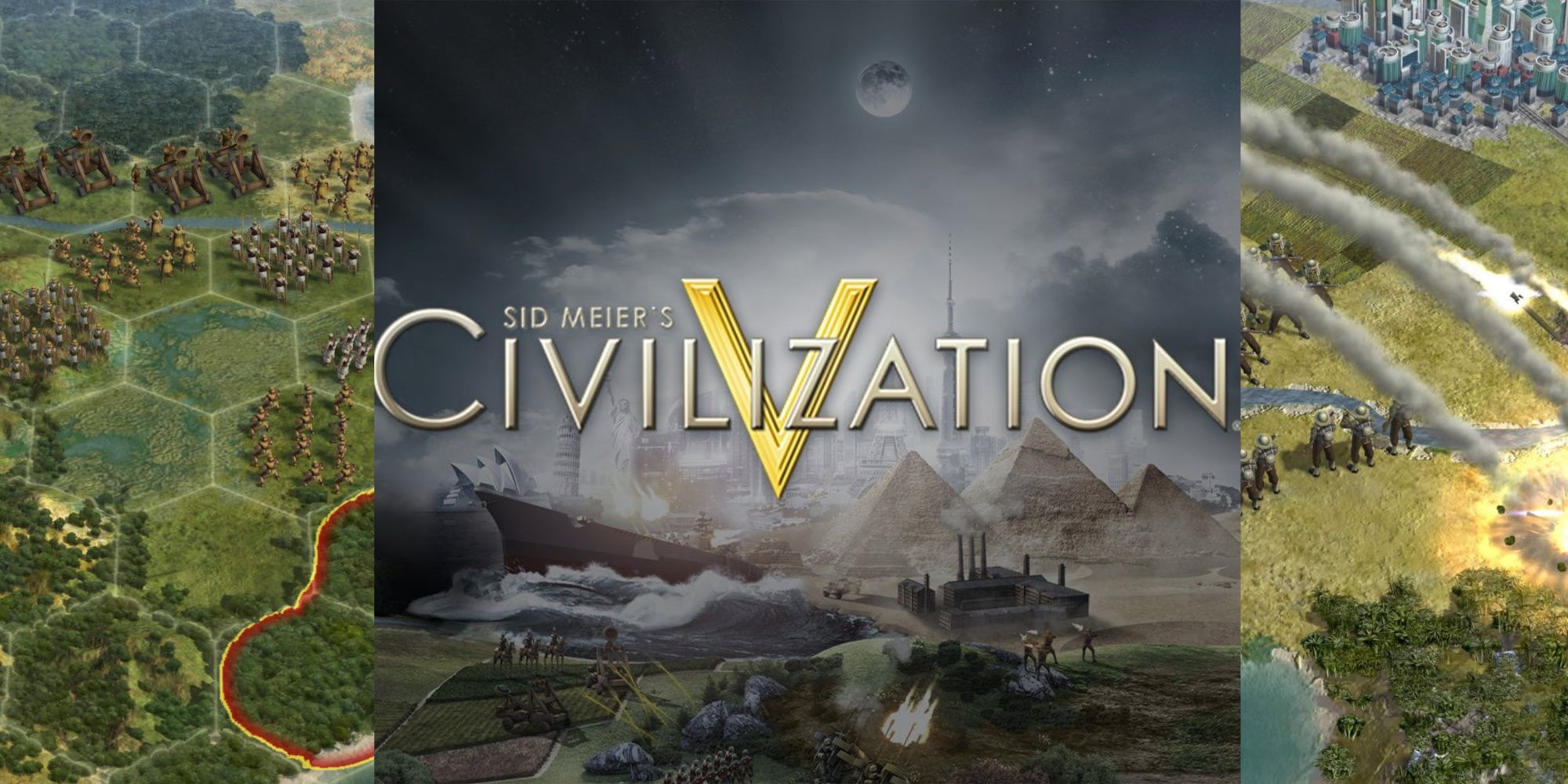 Civilization V battle, main logo, and more battling