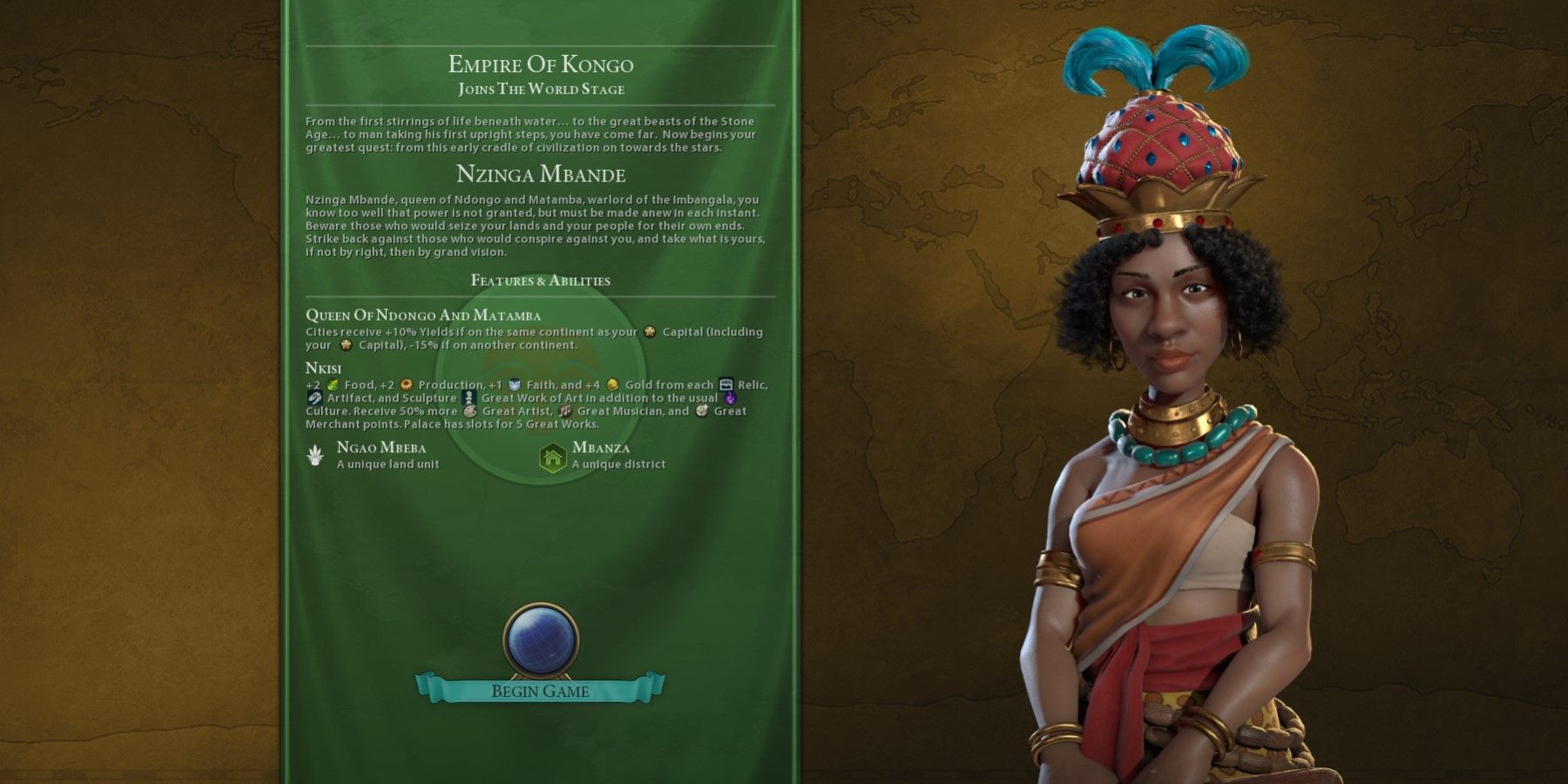 Civilization 6 Nzinga Mbande Loading Screen