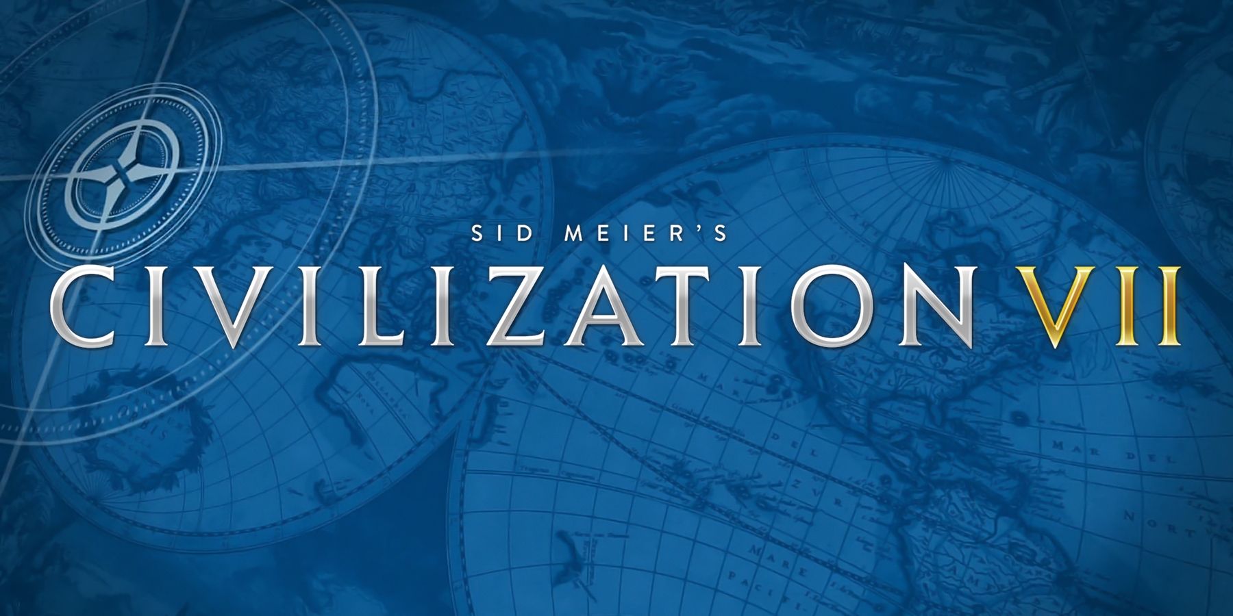 A mock Civilization 7 logo using the menu art and title font of Civilization 6.