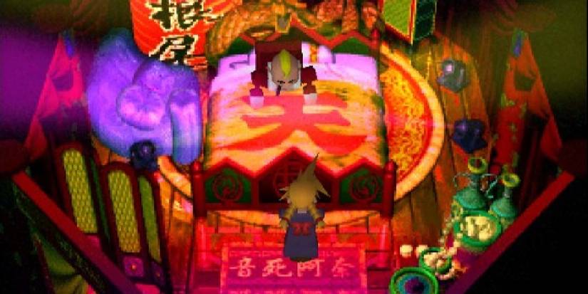 Don Corneo ogling at a crossdressing Cloud in Final Fantasy 7