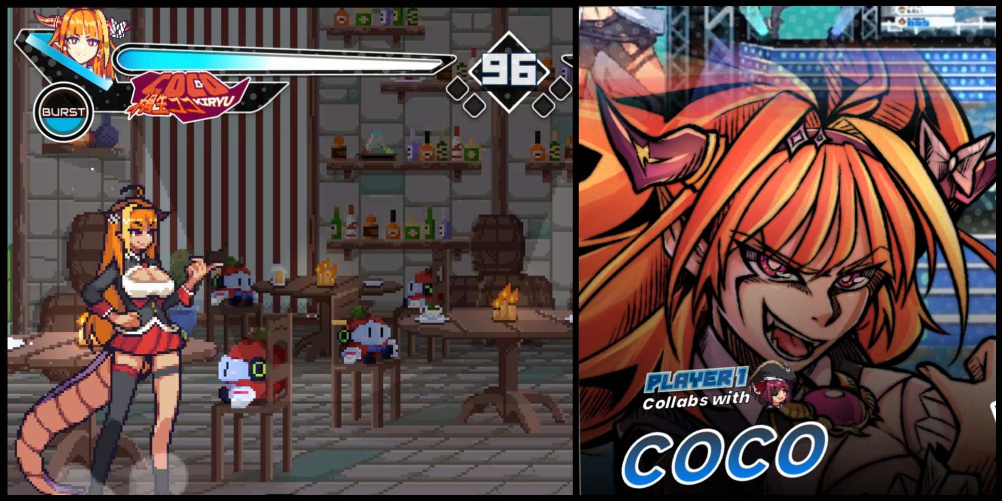 Idol Showdown character Coco next to her image in the game