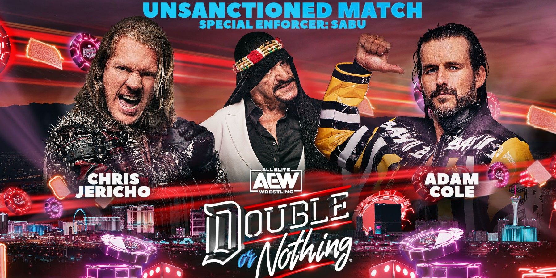 Chris Jericho and Adam Cole AEW Double or Nothing 2023 graphic