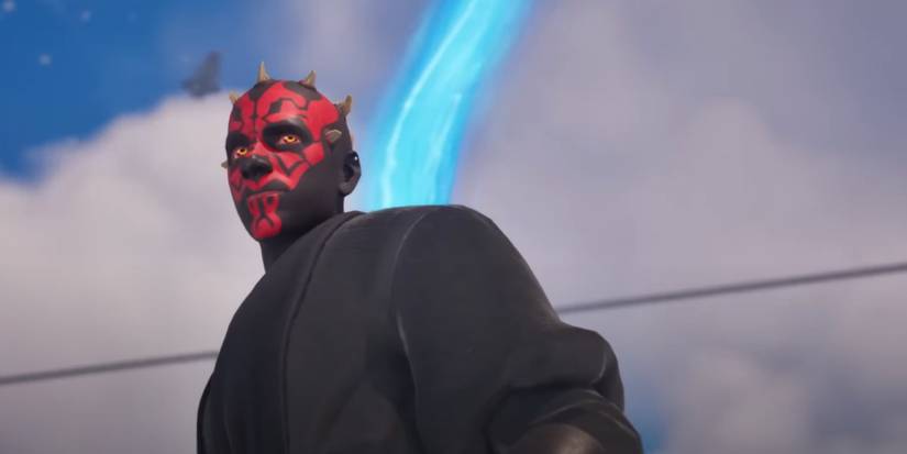darth maul character in-game star wars x fortnite crossover