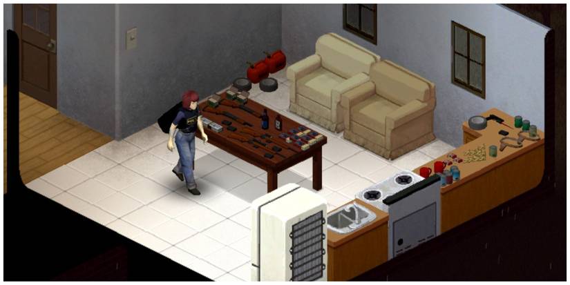 Survivor arranging items