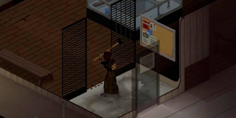 Player using sledgehammer