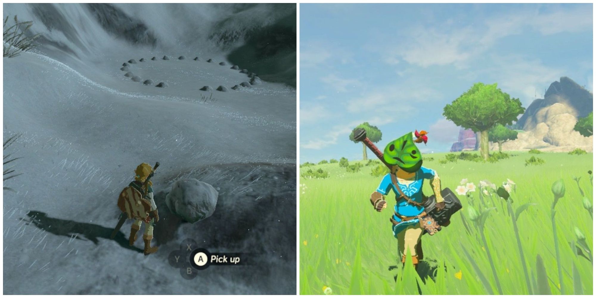 solving korok puzzles and looking for creatures with korok mask on