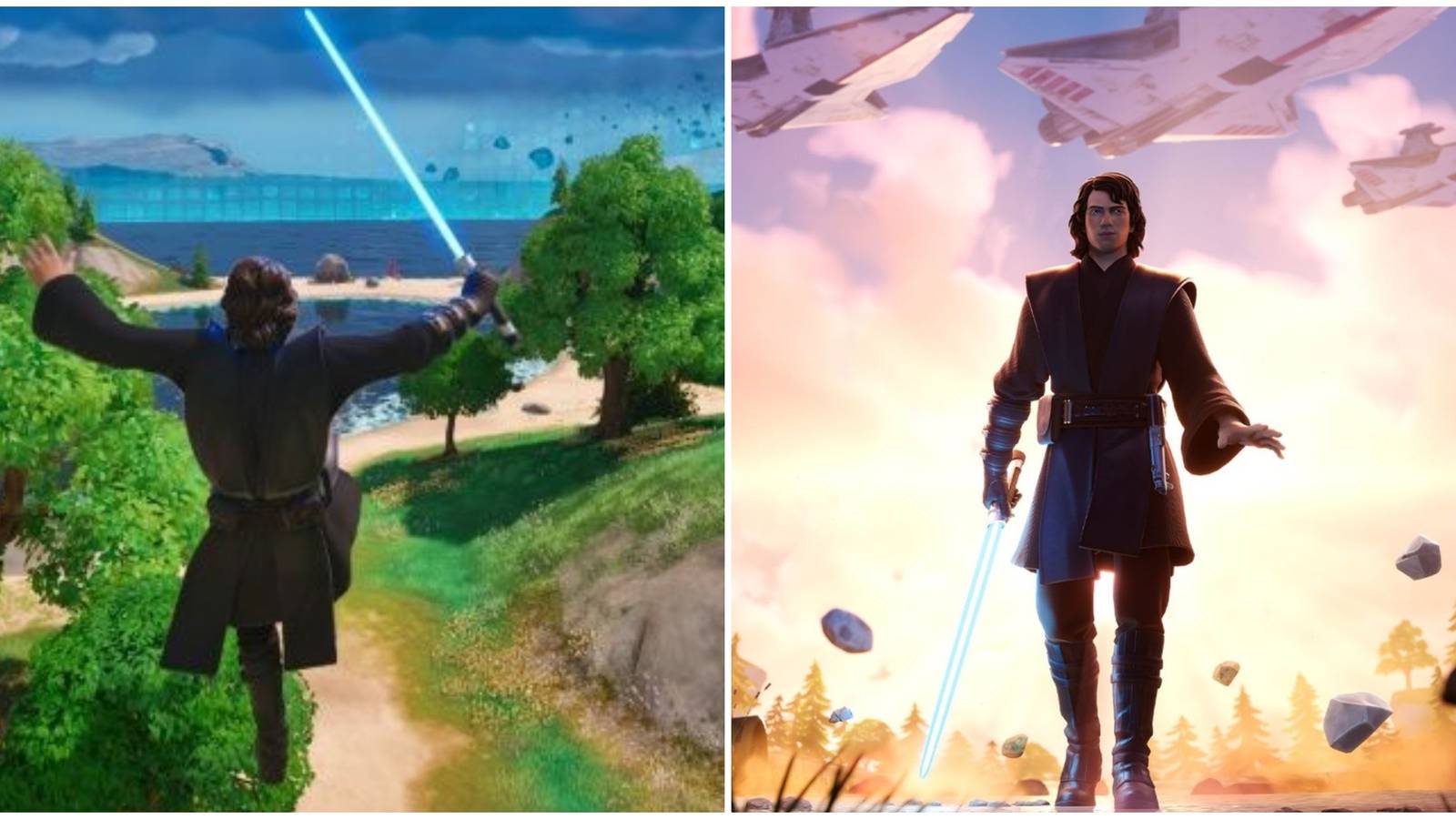 anakin skywalker skin performing the force jump action