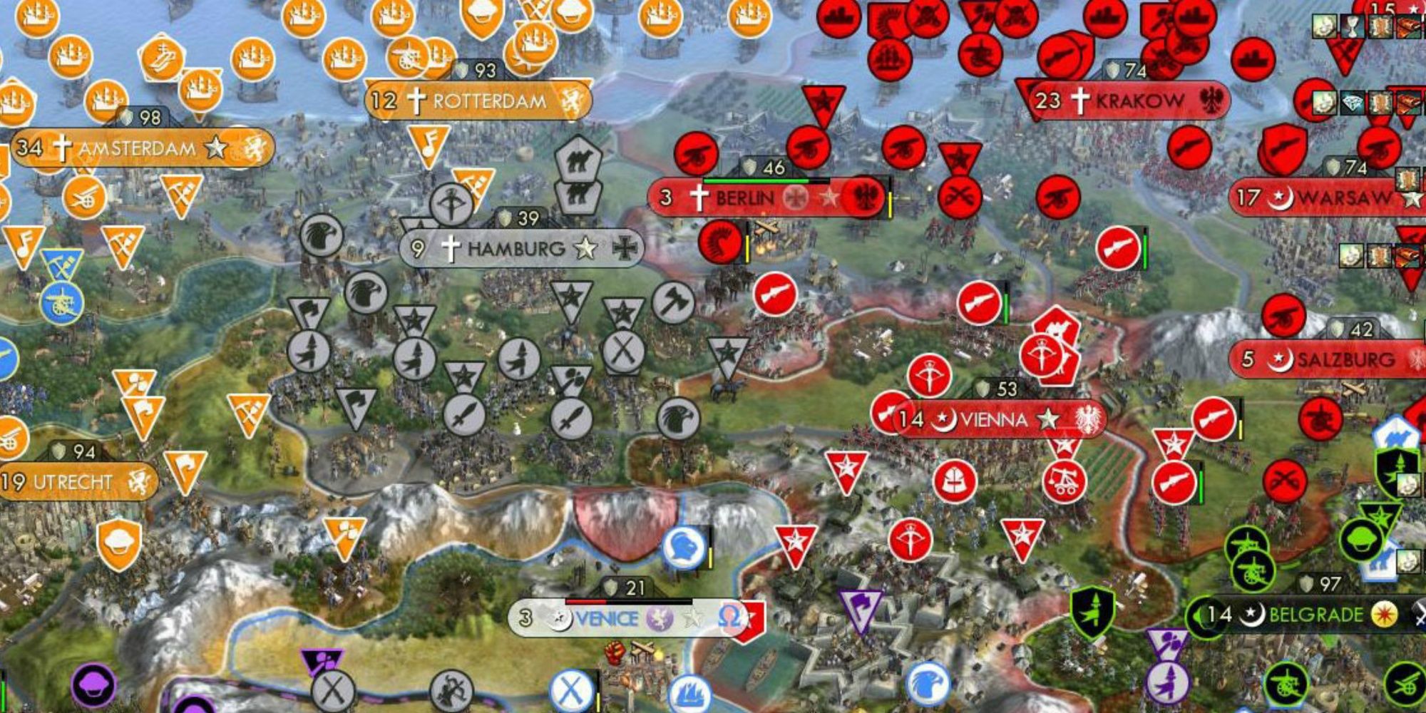 Large number of units in civ 5
