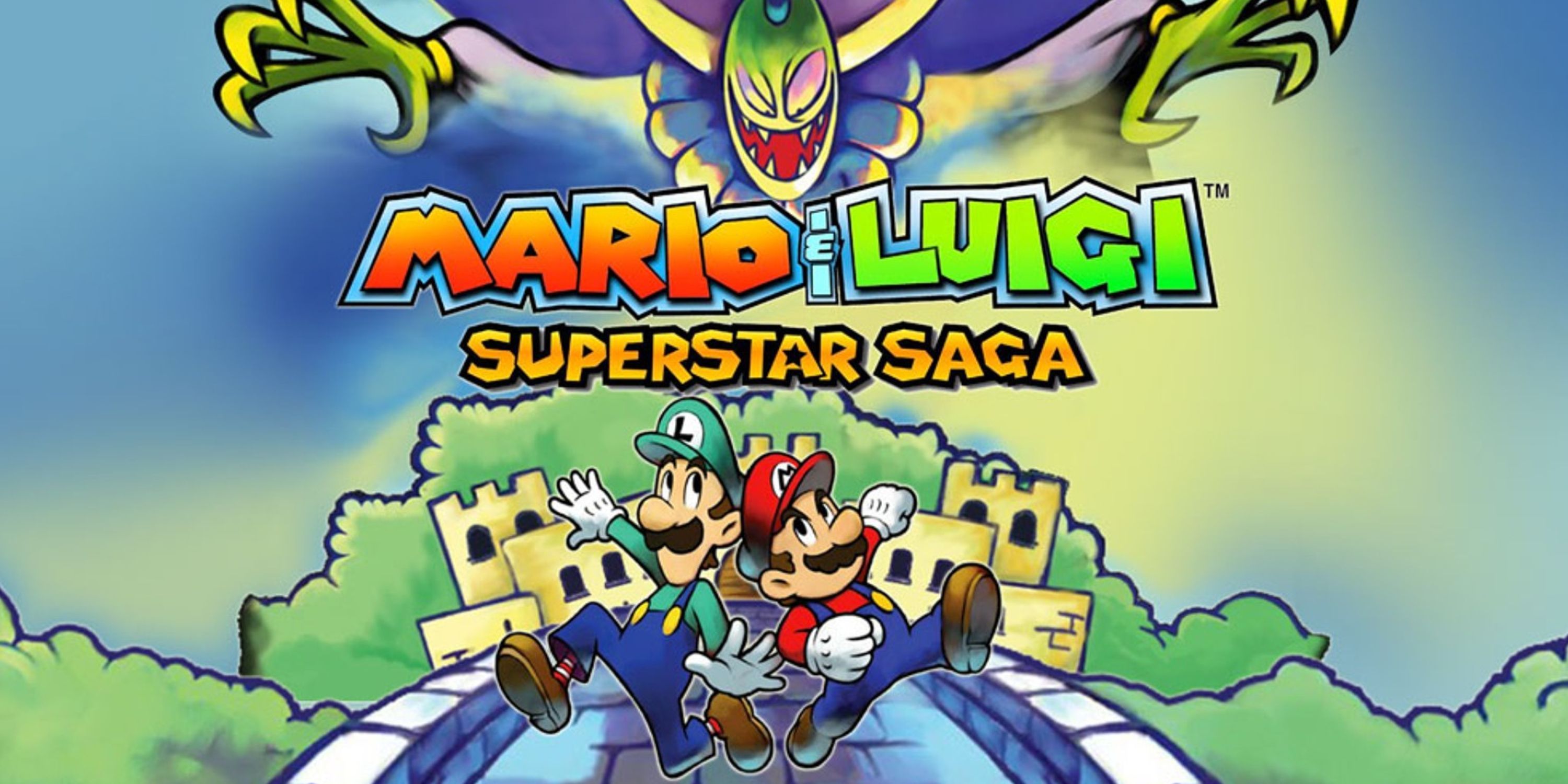 Box art of Mario, Luigi and game's villain Cackletta