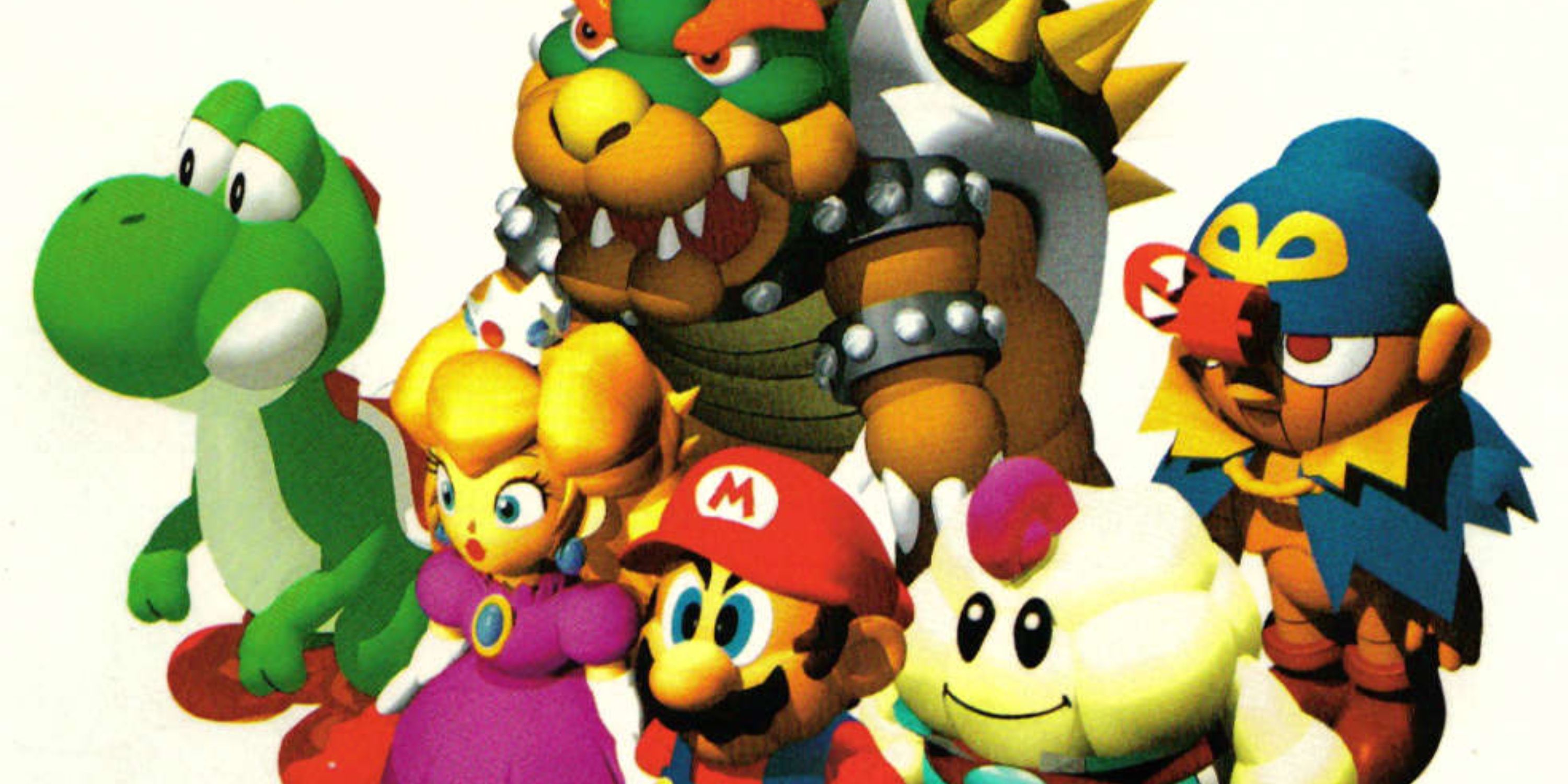 Mario in a party with several characters from the franchise