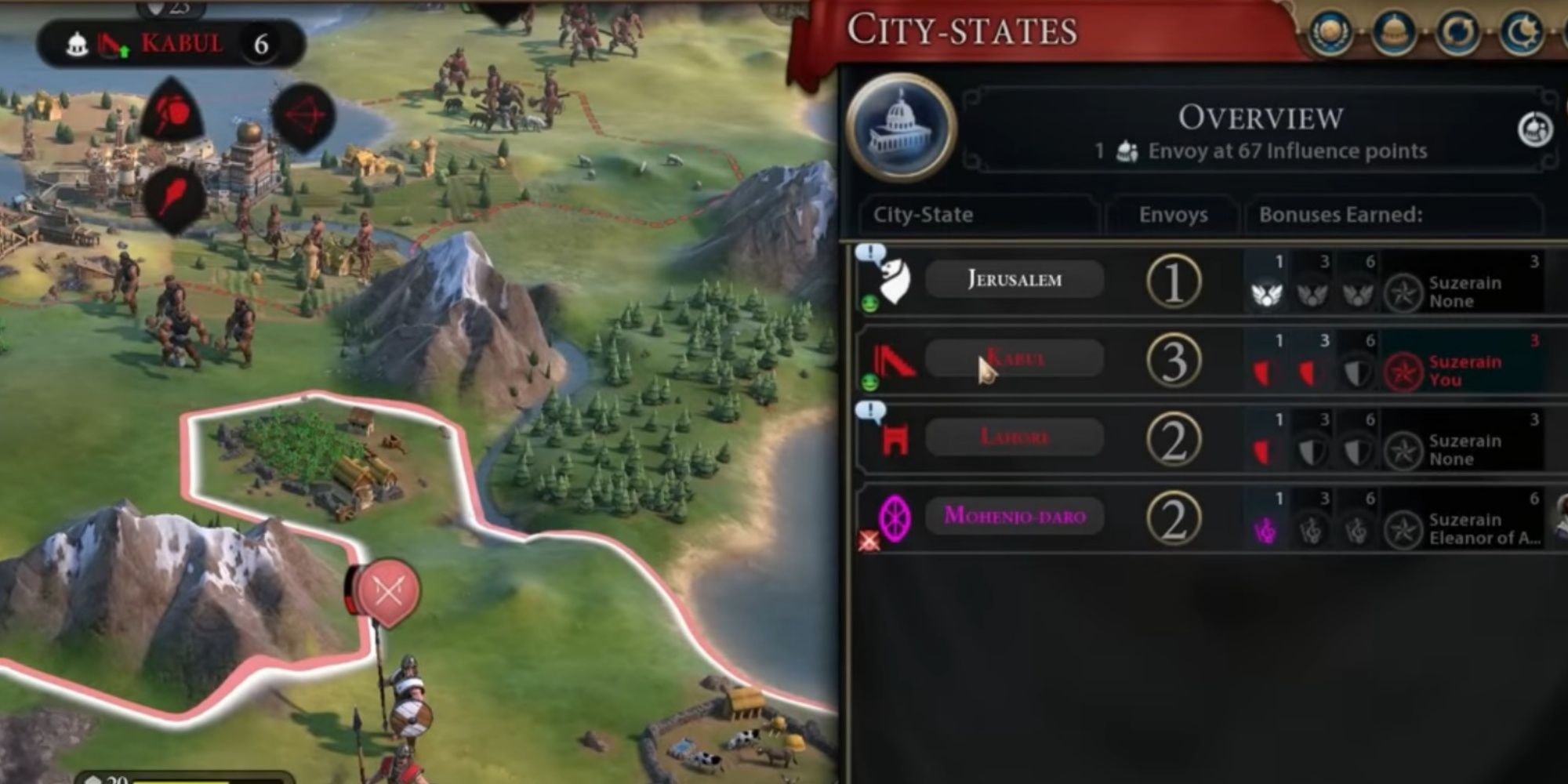 becoming suzerain of a city state in civ 6