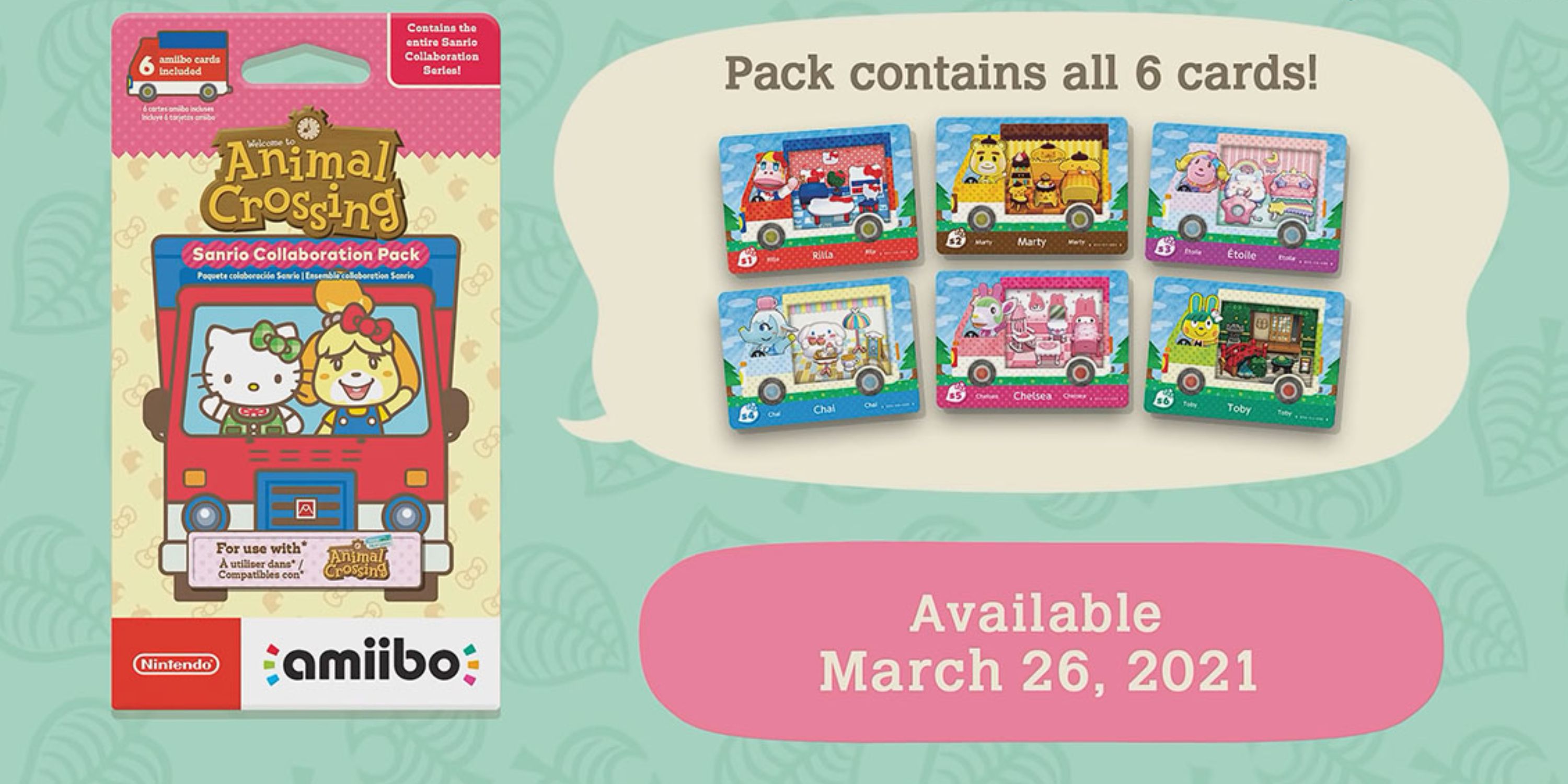 Pack of six exclusive Sanrio themed Villagers