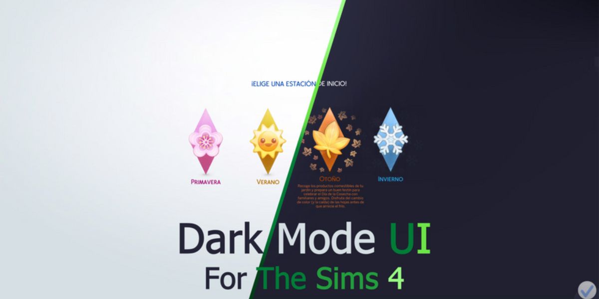 Dskecht's Dark Mode UI For The Sims 4 mod showing the difference in user interface on the loading screen