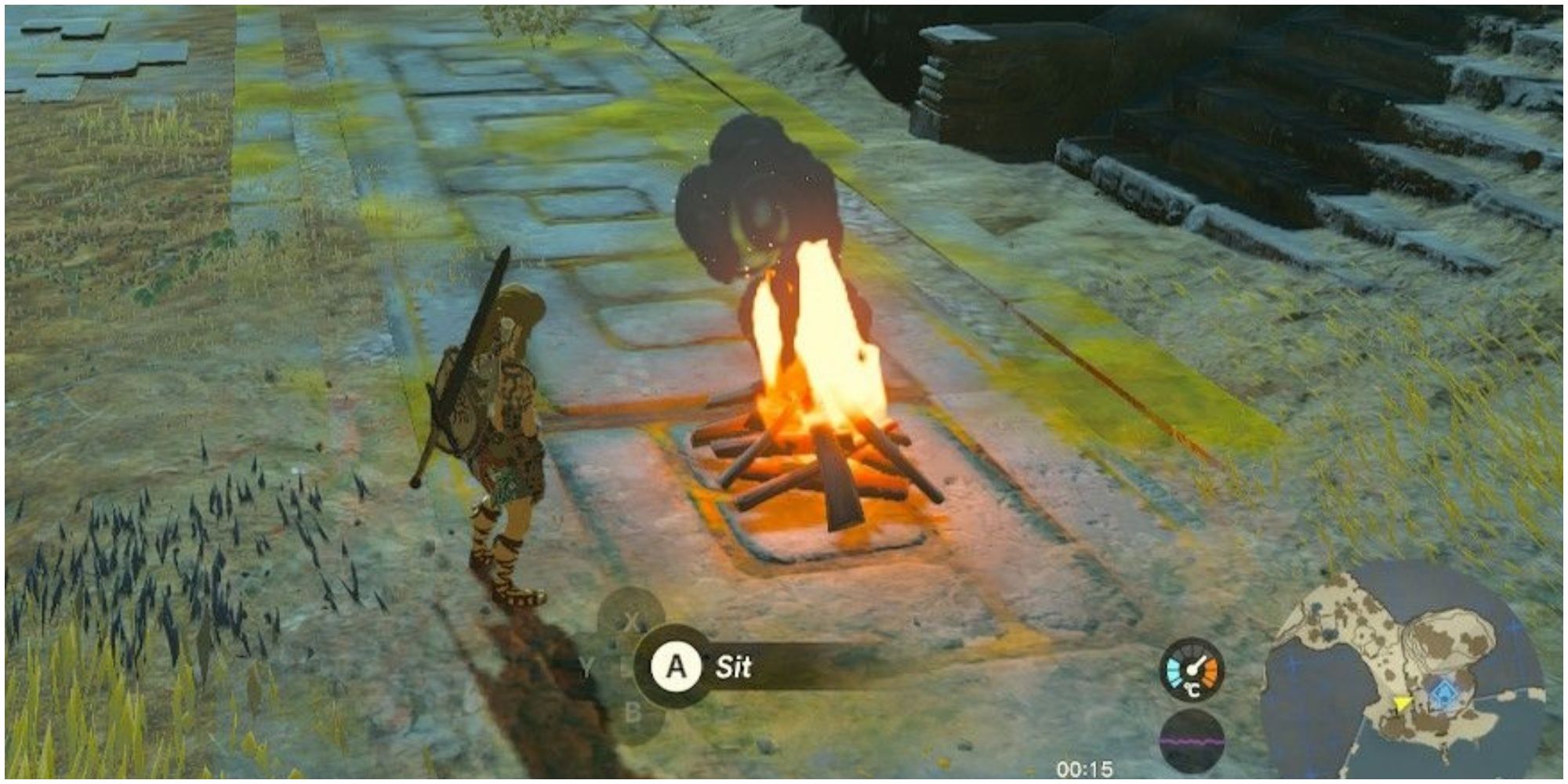 creating a campfire to skip time