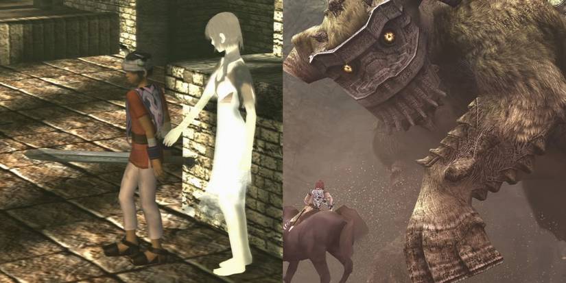 Shadow of the Colossus is a spiritual successor of Ico, both have minimalist art styles that convey the mood of each game.