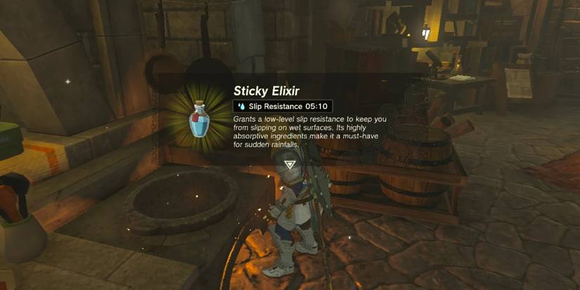 Link creates a Sticky Elixir in Tears of the Kingdom