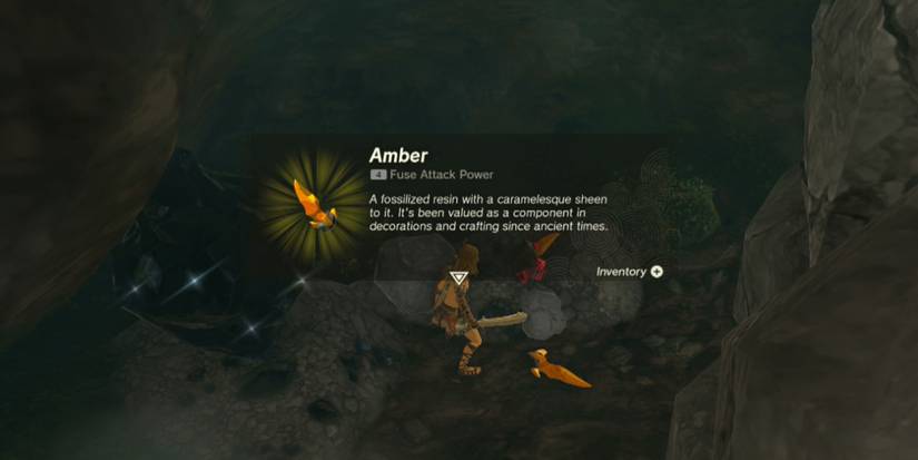 Link mines amber in Tears of the Kingdom