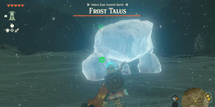Link faces off against a Frost Talus in Tears of the Kingdom
