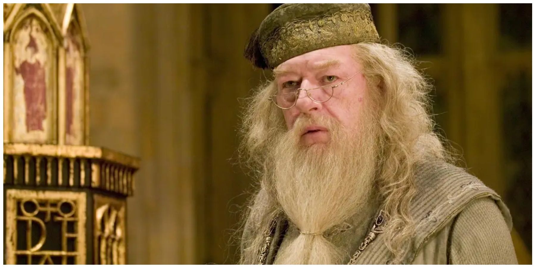 Michael Gambon as Albus Dumbledore.