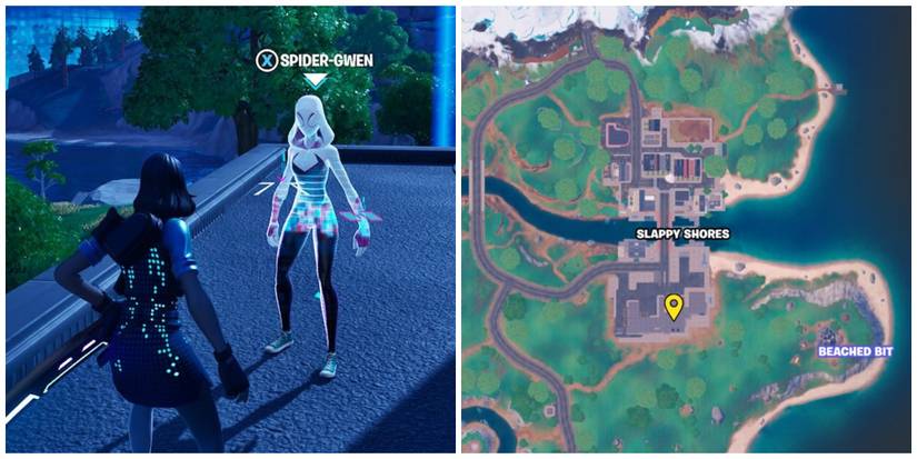 finding spider-gwen on top of building in slappy shores