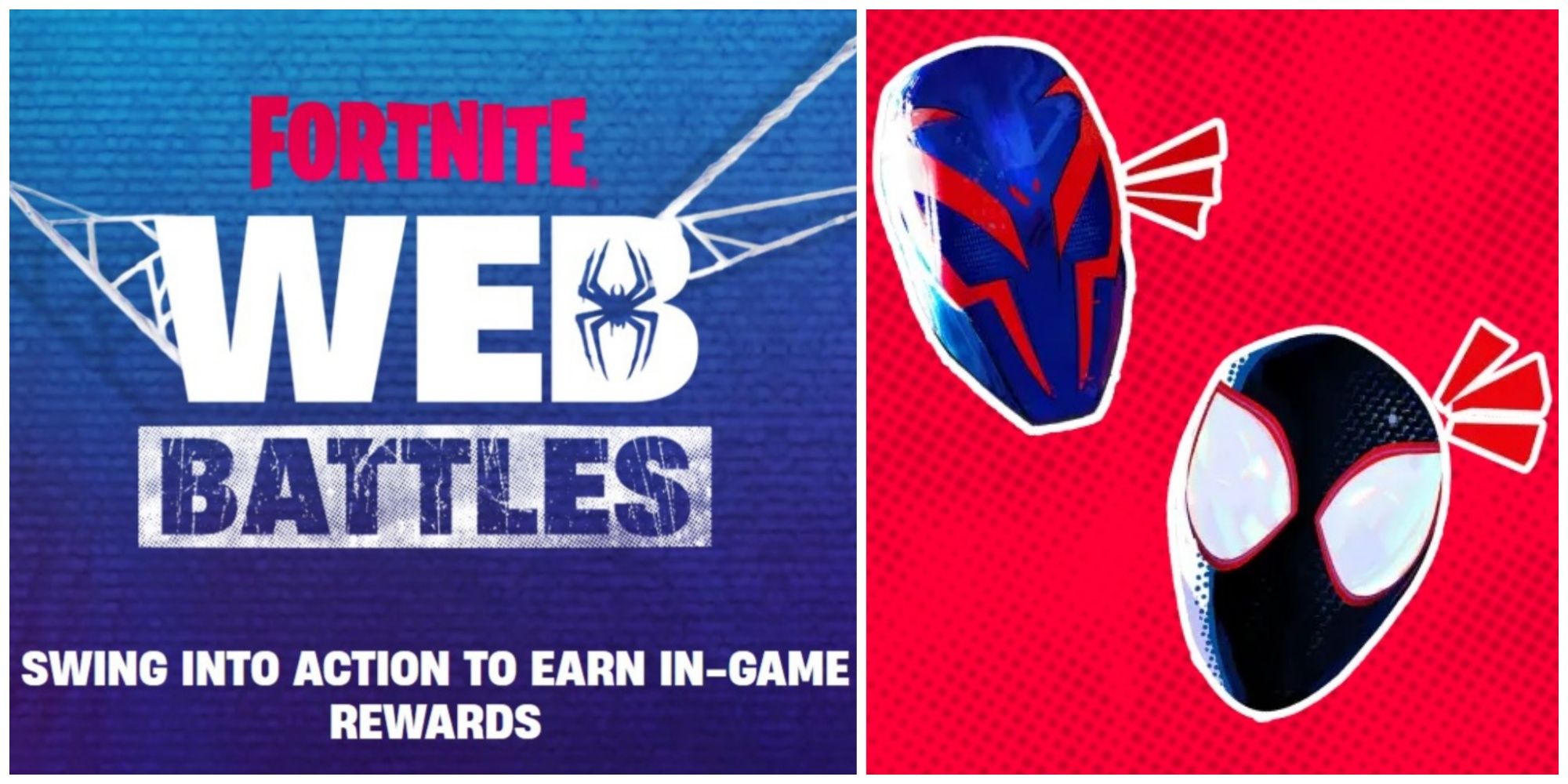 fortnite web battles logo and spider-man emoticons