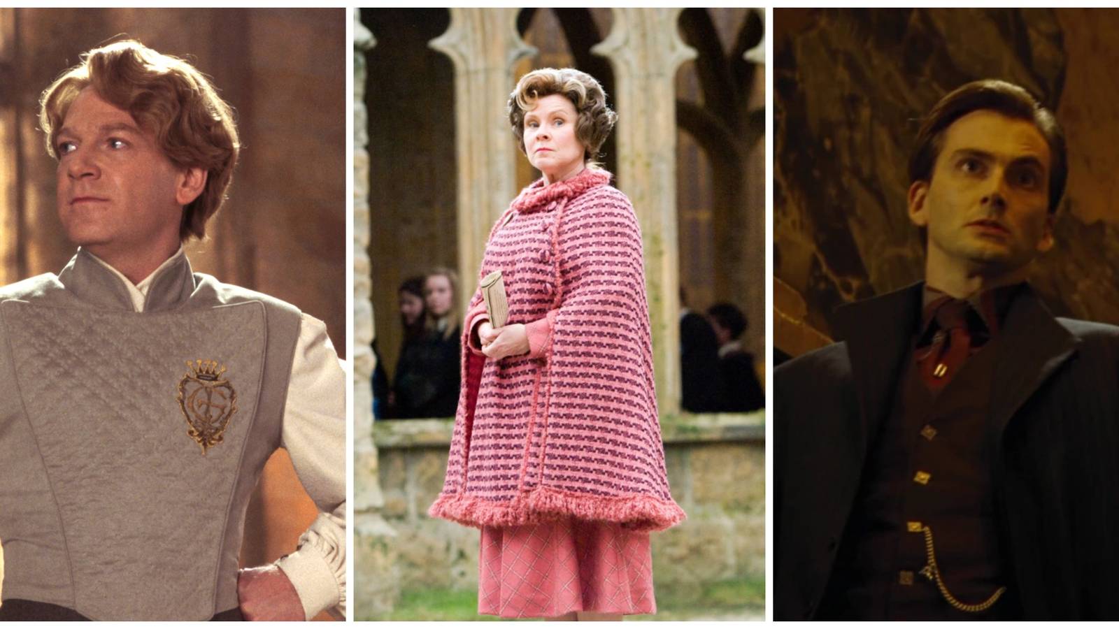 Kenneth Branagh as Gilderoy Lockhart. Imelda Staunton as Dolores Umbridge. David Tennant as Barty Crouch Jr.