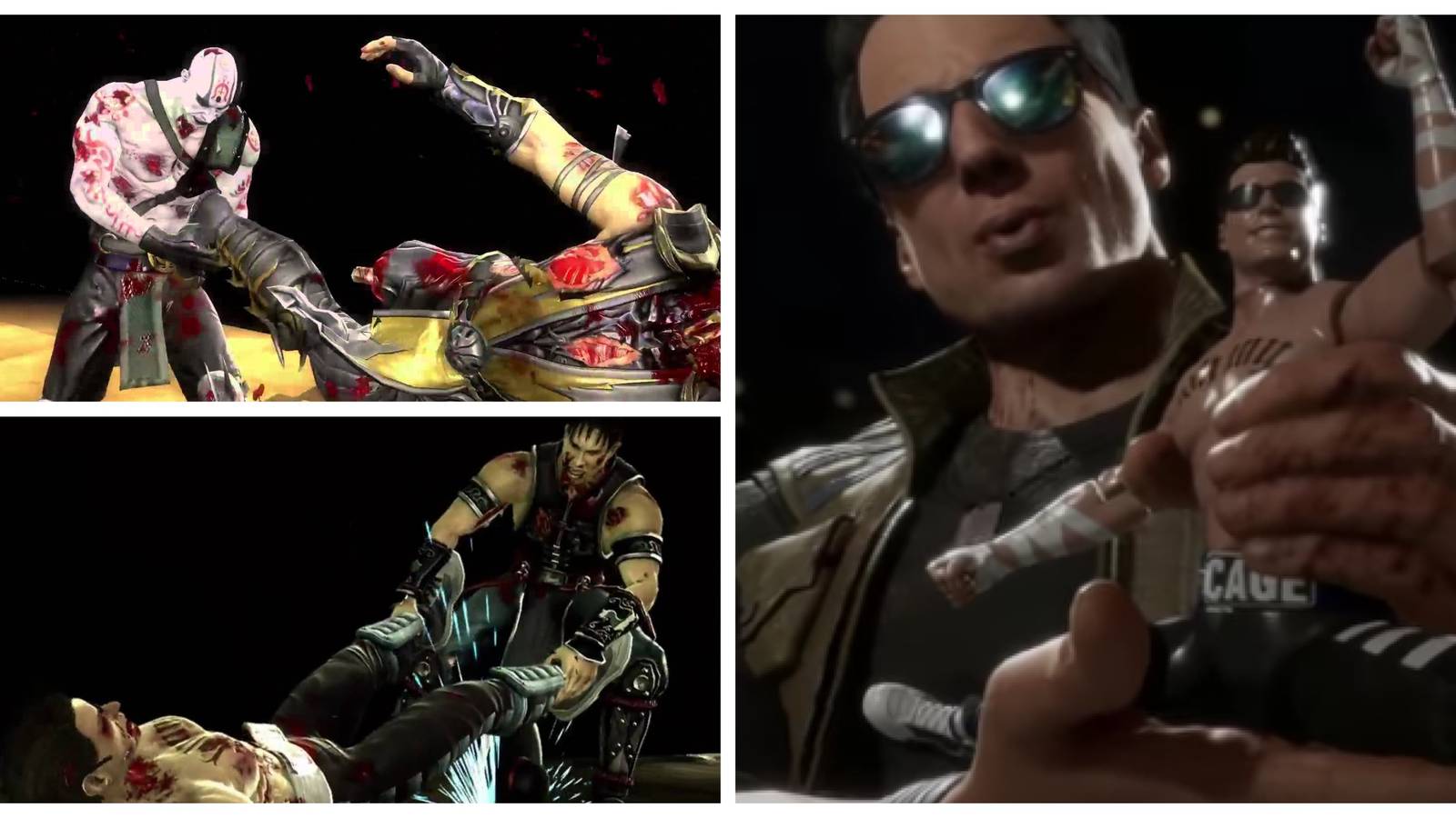 quan chi fatality, kung lao fatality, johnny cage nut shot 