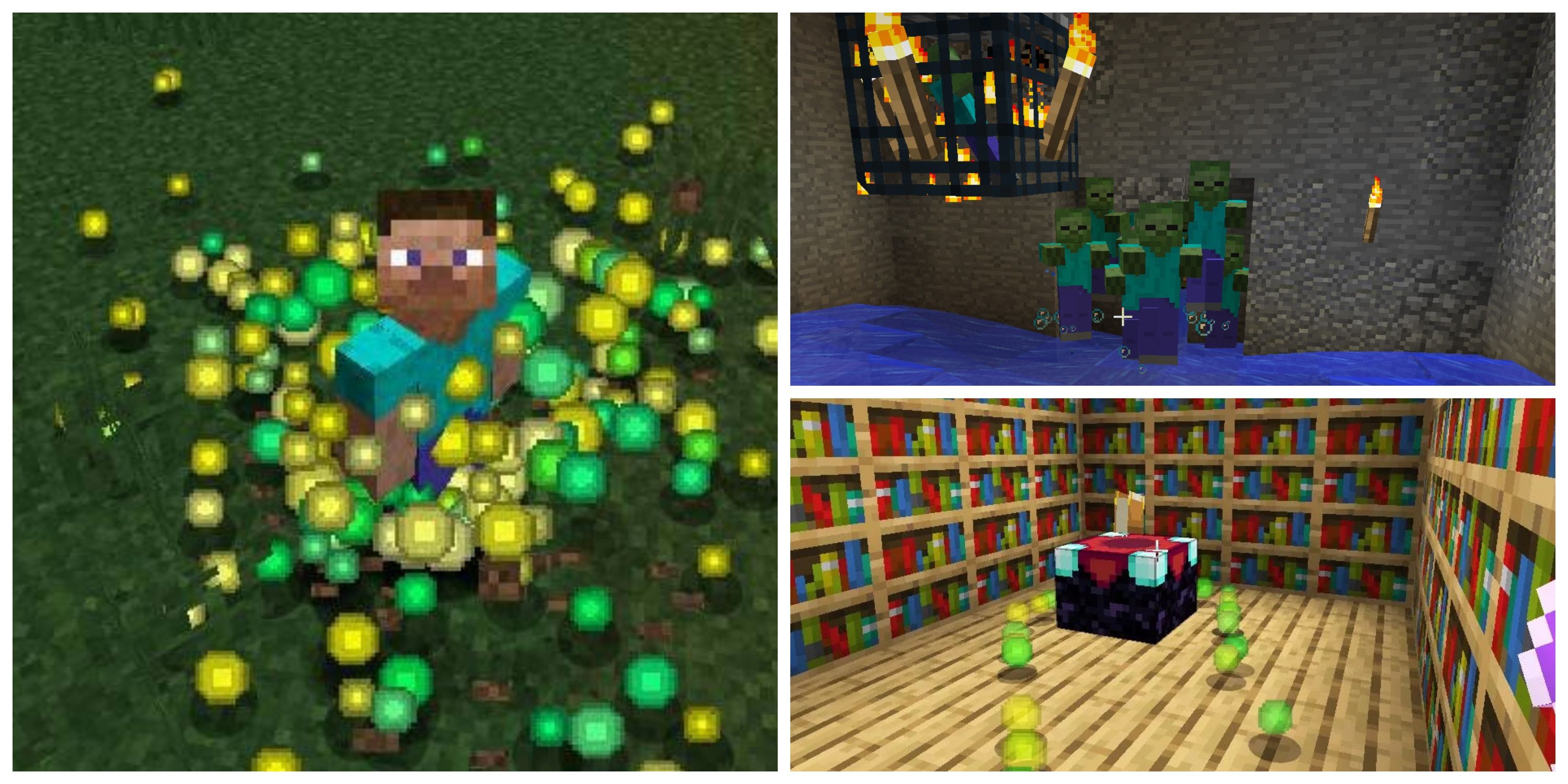 minecraft unlimited xp, enchantment table, zombie xp farm