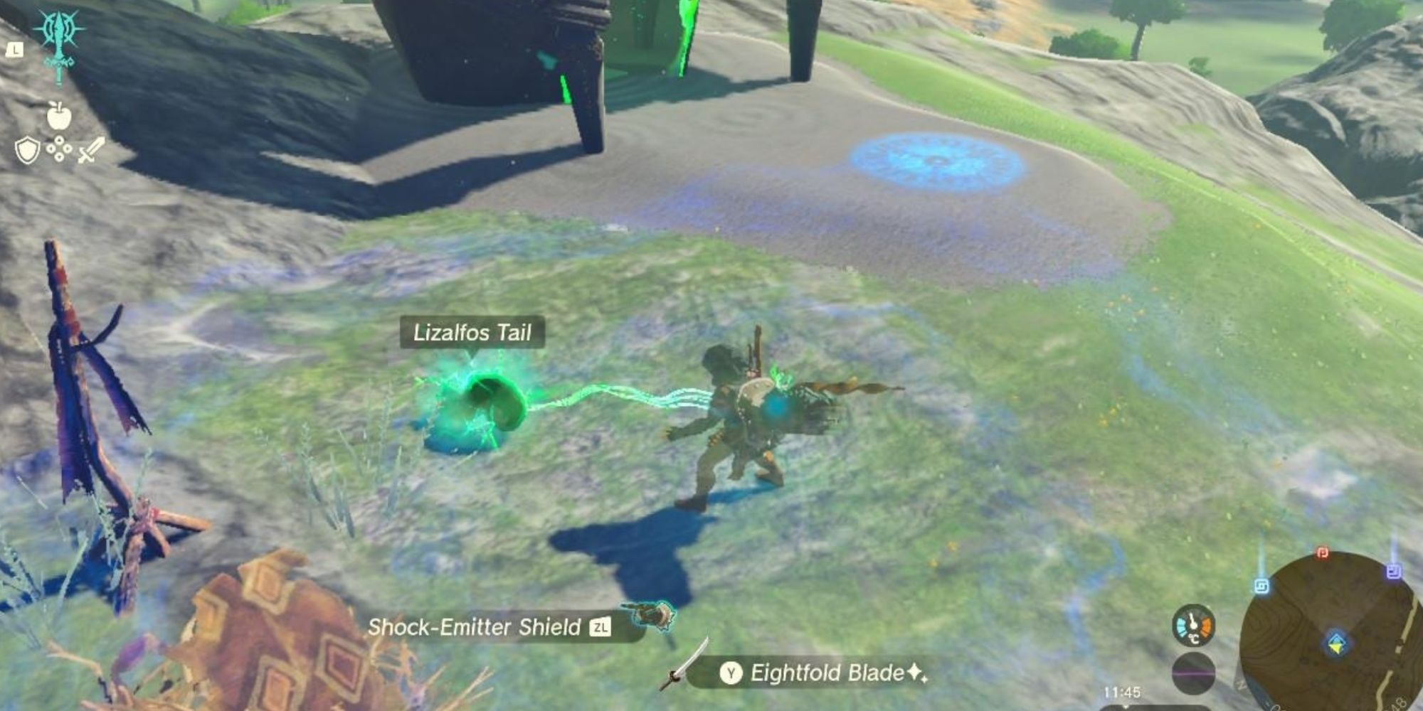 Link connecting the tail of Lizalfos