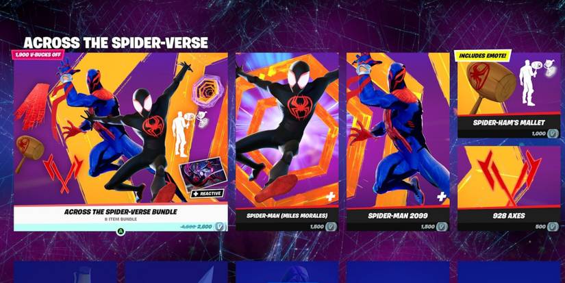 all spider man skins in fortnite game