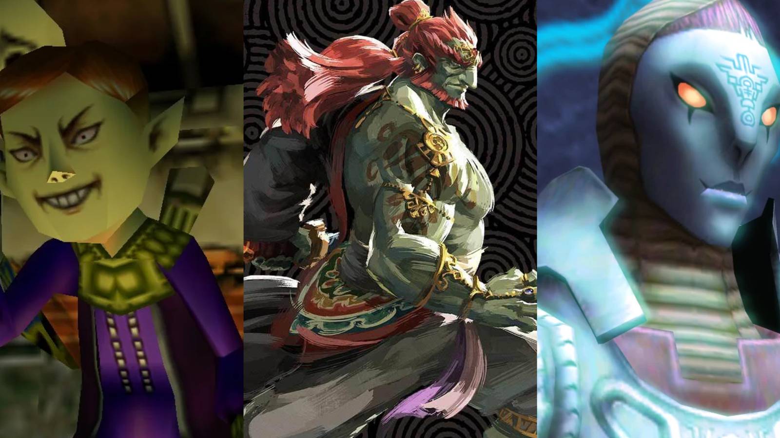 Happy Mask Salesman, Ganondorf and Zant from The Legend of Zelda series