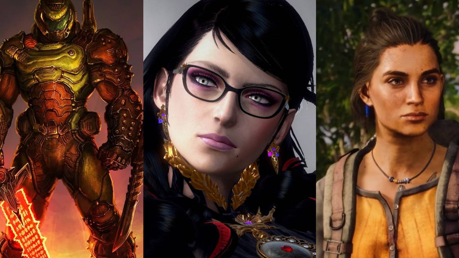 Doom Slayer from doom, Bayonetta from bayonette, Dani from far cry 6