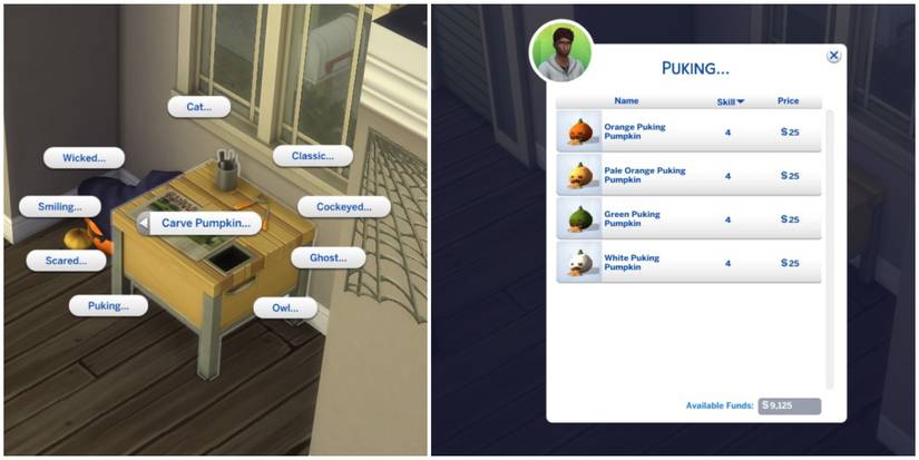 all available options for the sims 4 pumpkin carving station