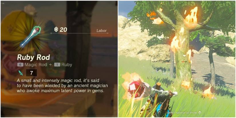 unfusing a ruby rod and burning down tree enemy