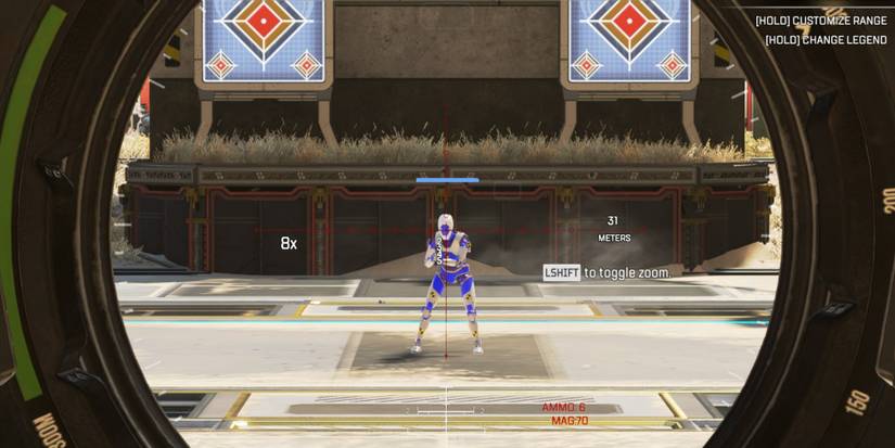 8X Scope aiming at a training bot