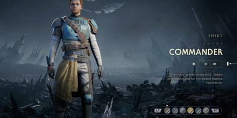 cal kestis wearing the commander outfit