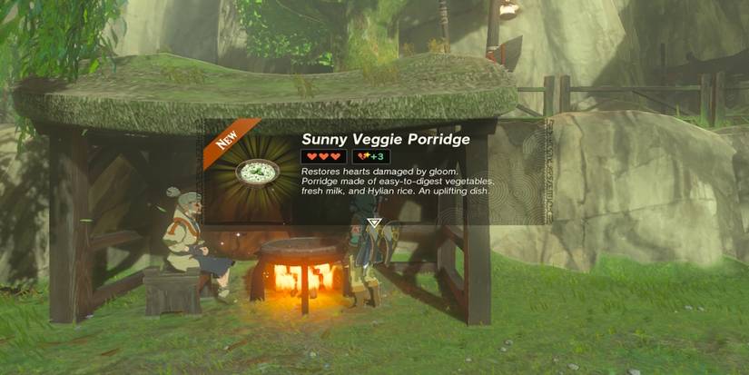 Cooking Sunny Veggie Porridge in The Legend of Zelda Tears of the Kingdom