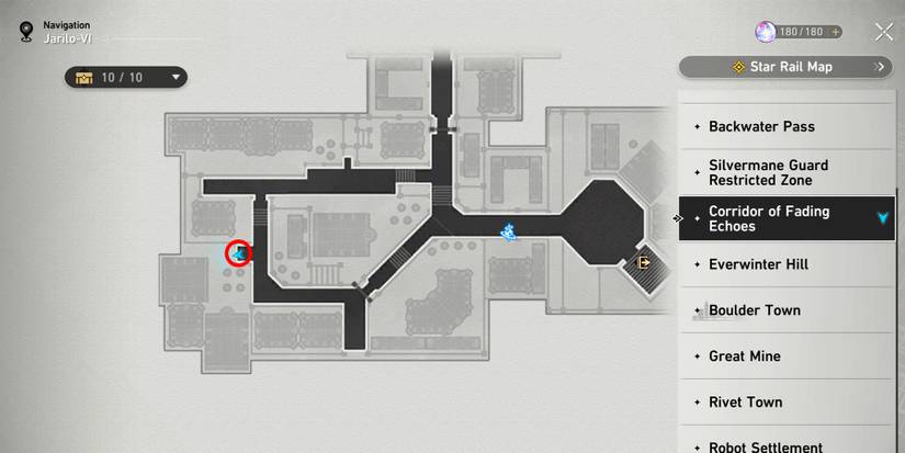 corridor of fading echoes chest 2 location in honkai star rail