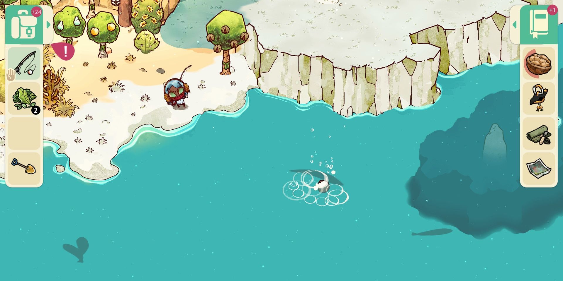 Fishing in the ocean in Cozy Grove