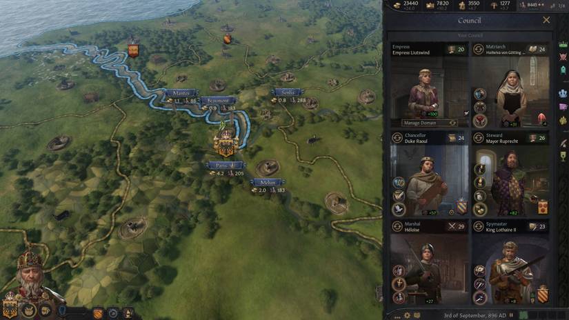 Crusader Kings 3 Council Menu