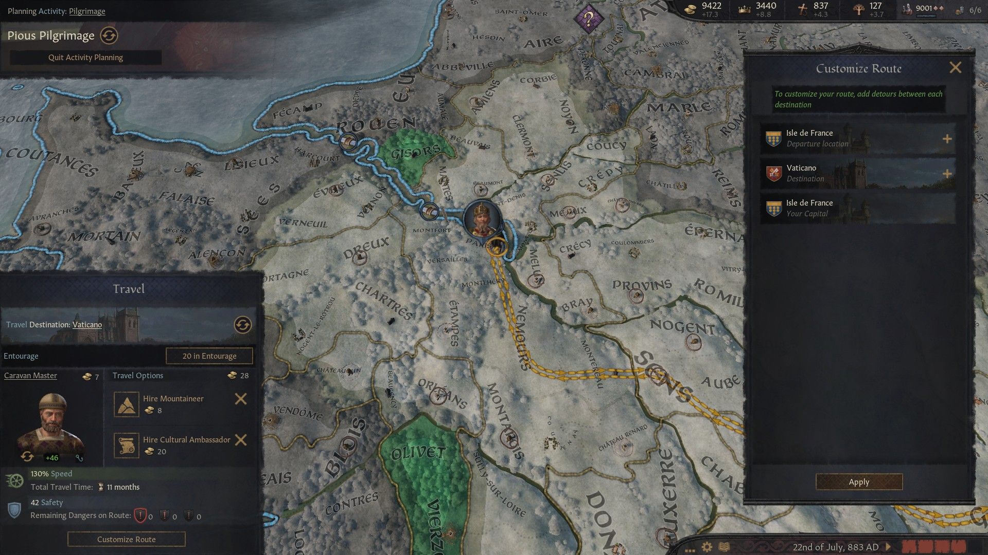 Crusader Kings 3 Route Customization