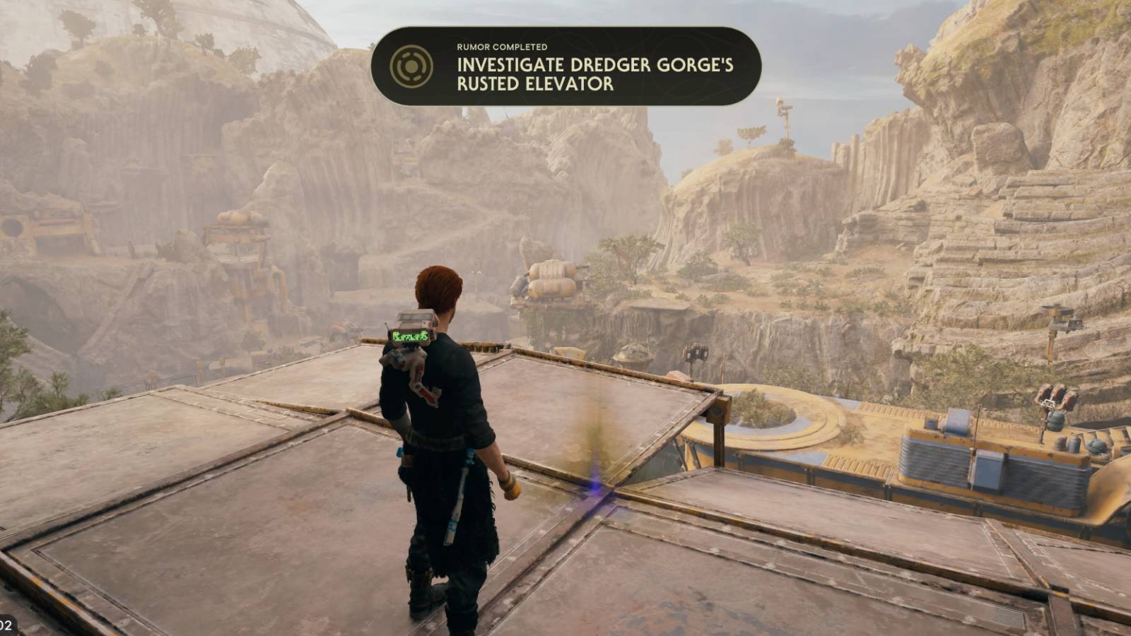 Cal investigates Dredger Gorge's Rusted Elevator in Star Wars Jedi: Survivor