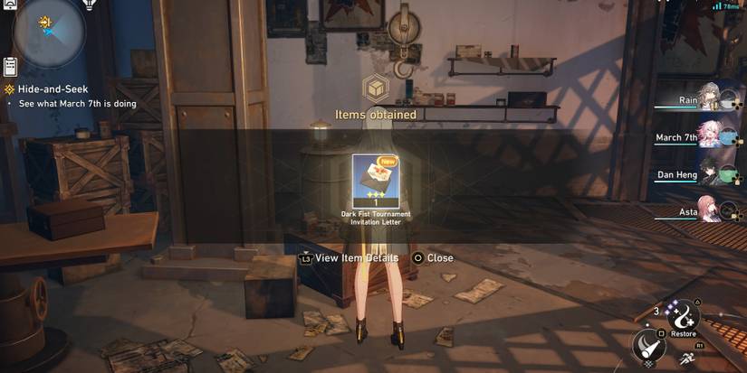 dark fist tournament invitation location in honkai star rail